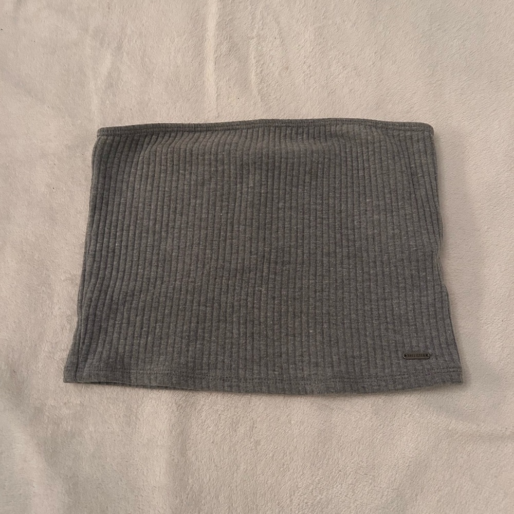 Hollister Charcoal Ribbed Tube Top